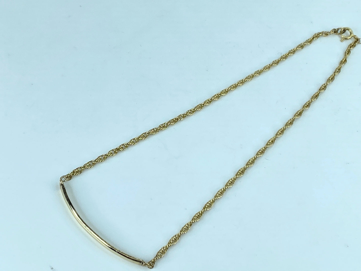 Minimalist Bar Necklace rope link chain choker 14.5" 6.2g JR9762