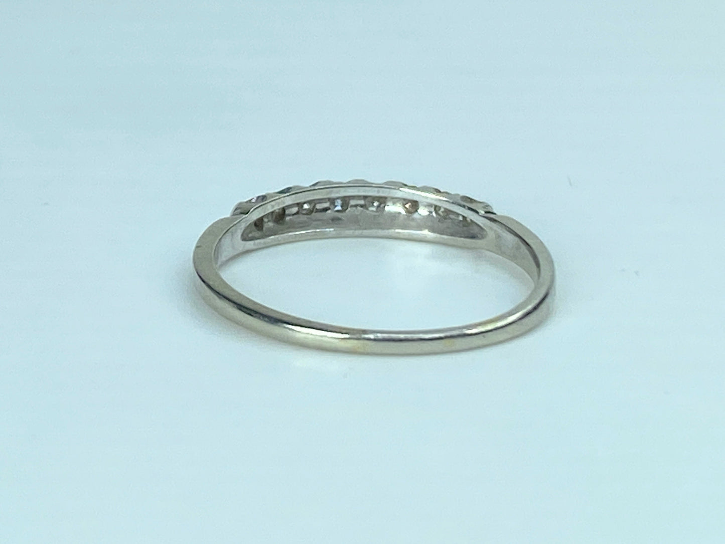 Art Deco Diamond Wedding Band Ring 0.15ct Mined Original 1930's 18k white JR876