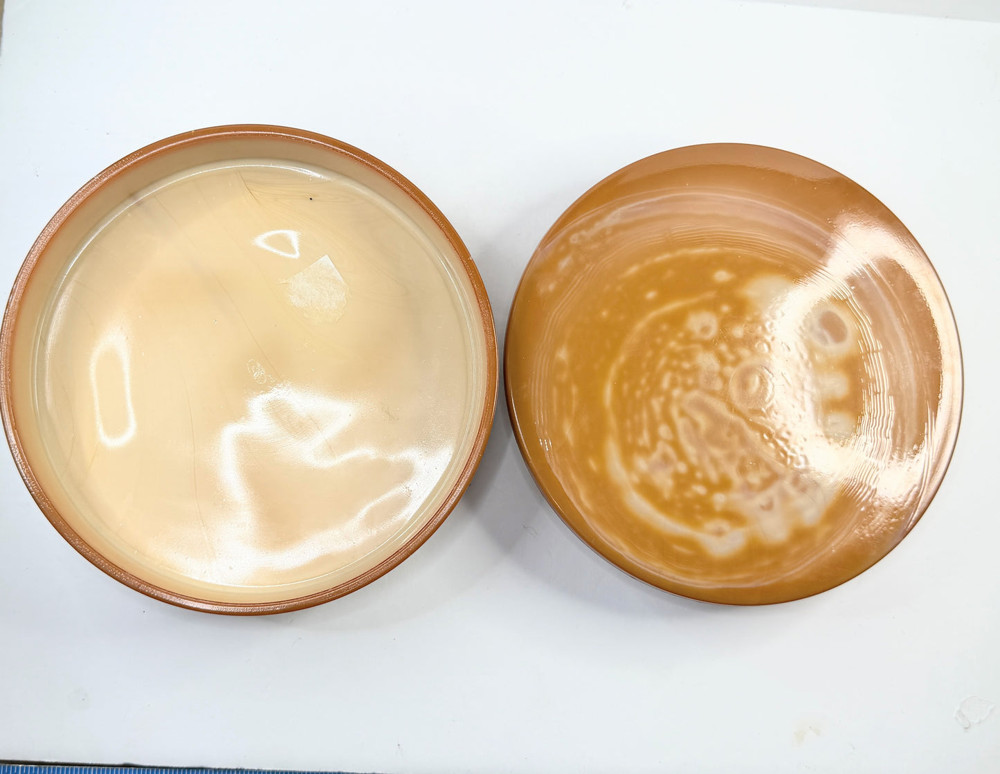 Vintage Fenton Caramel Slag Glass Butterfly Bonbon Box A820