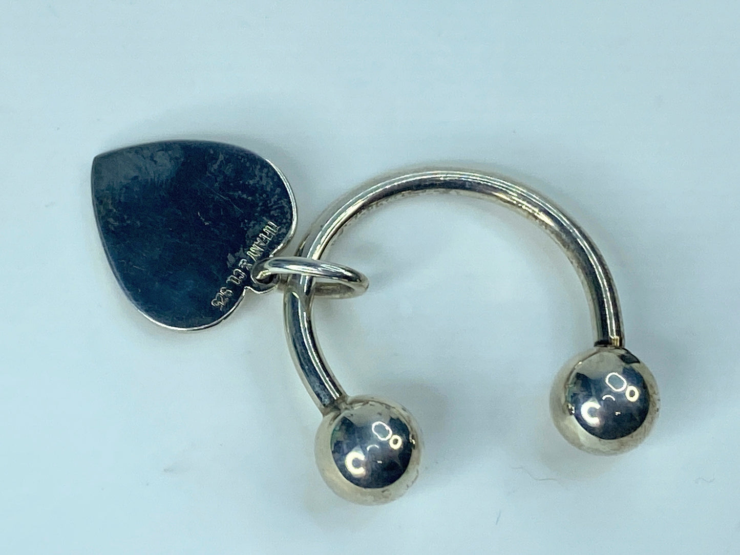 Tiffany & Co. Silver Horseshoe Keychain heart tag 9.7g SS93
