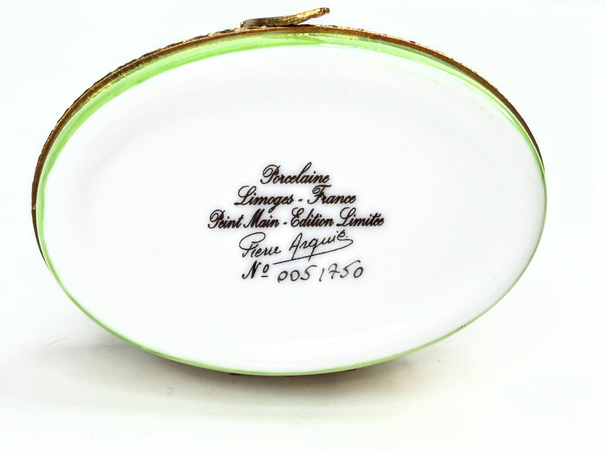 Pierre Arquié Limoges France Hand Painted Peacock Limited Edition Box A1069