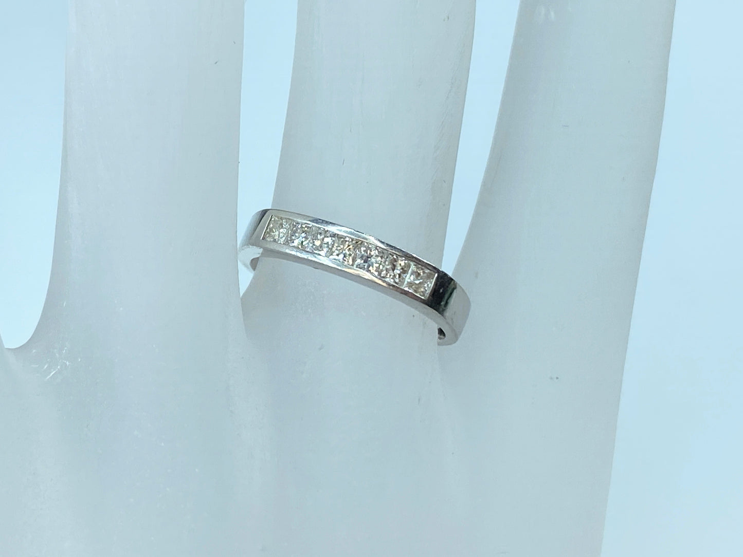 Platinum Channel Set Seamless Basket 0.5ct G/VS Princess Diamond Band