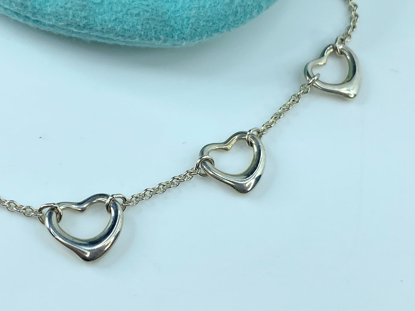 Tiffany & Co. Elsa Peretti Five Heart Sterling Silver Pendant Necklace JR9514