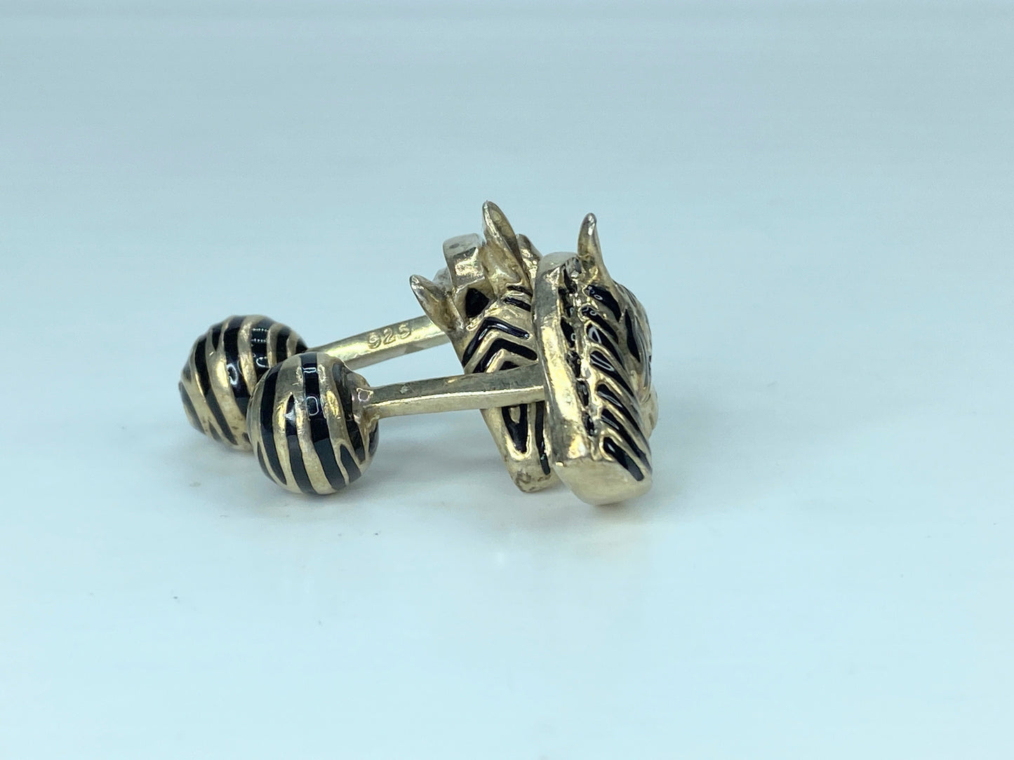 Tiffany & Co. Silver & Enamel Zebra Cufflinks 24g SS100