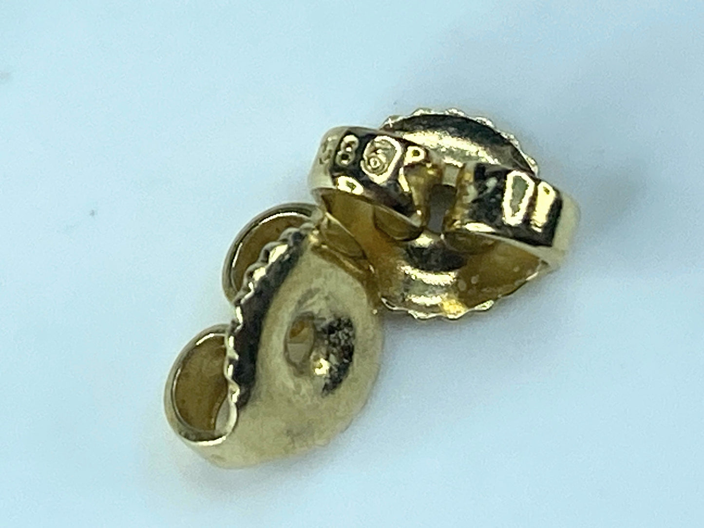 14K yellow gold 0.03mm Round brilliant Diamond MOP Flower stud earrings JR516