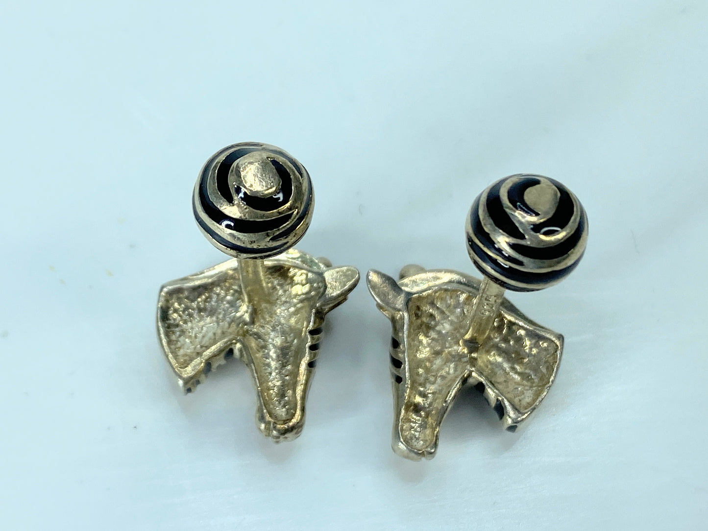 Tiffany & Co. Silver & Enamel Zebra Cufflinks 24g SS100
