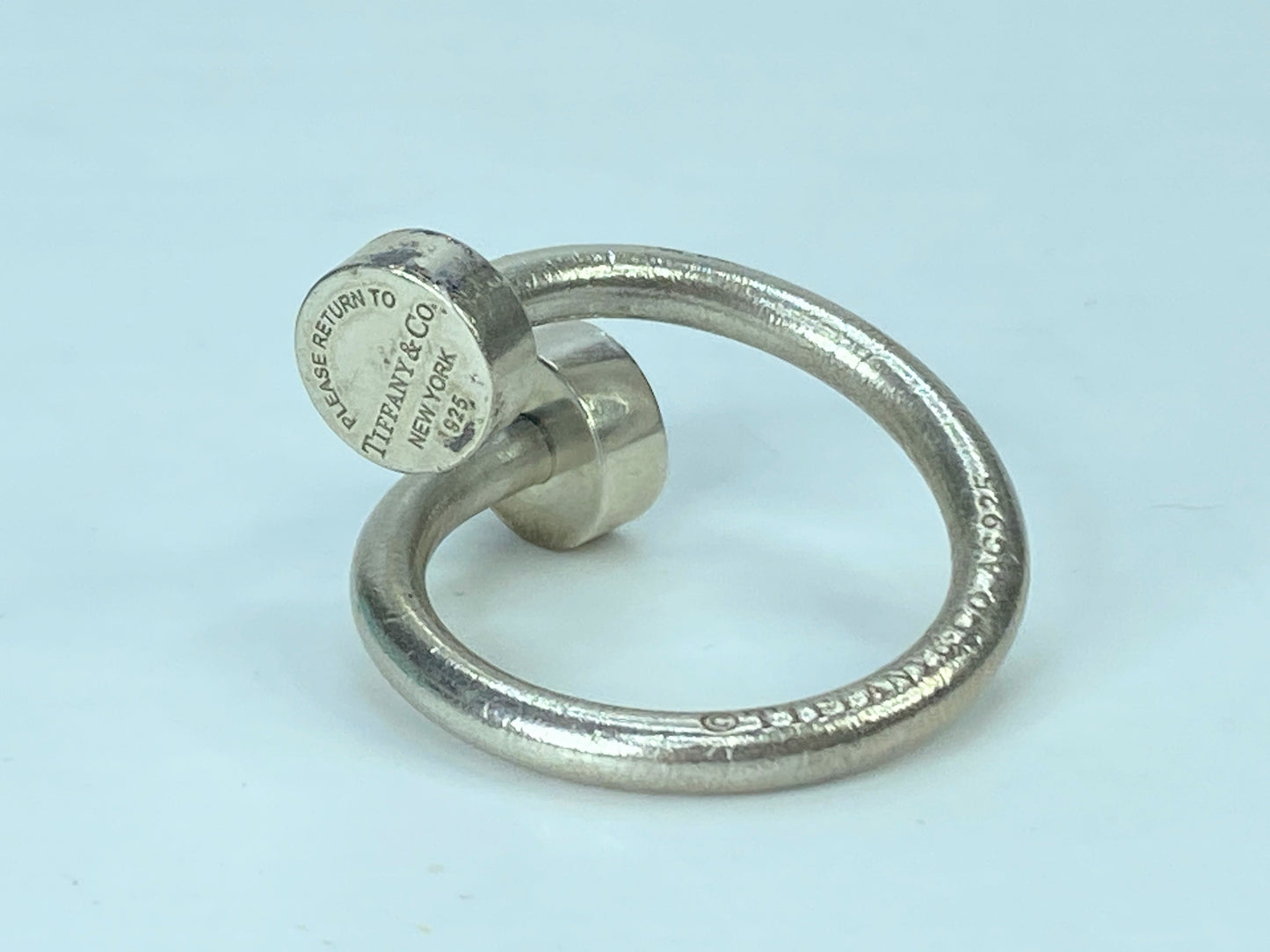 Tiffany & Co. Sterling Silver Nail motif scarf ring 23.8g 1.5" SS101
