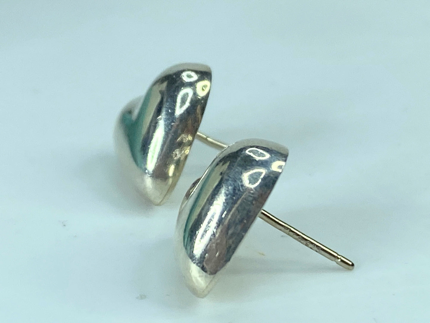Tiffany & Co. Sterling Silver Puffy Heart Stud Earrings 3.0g 12.7mm JR903