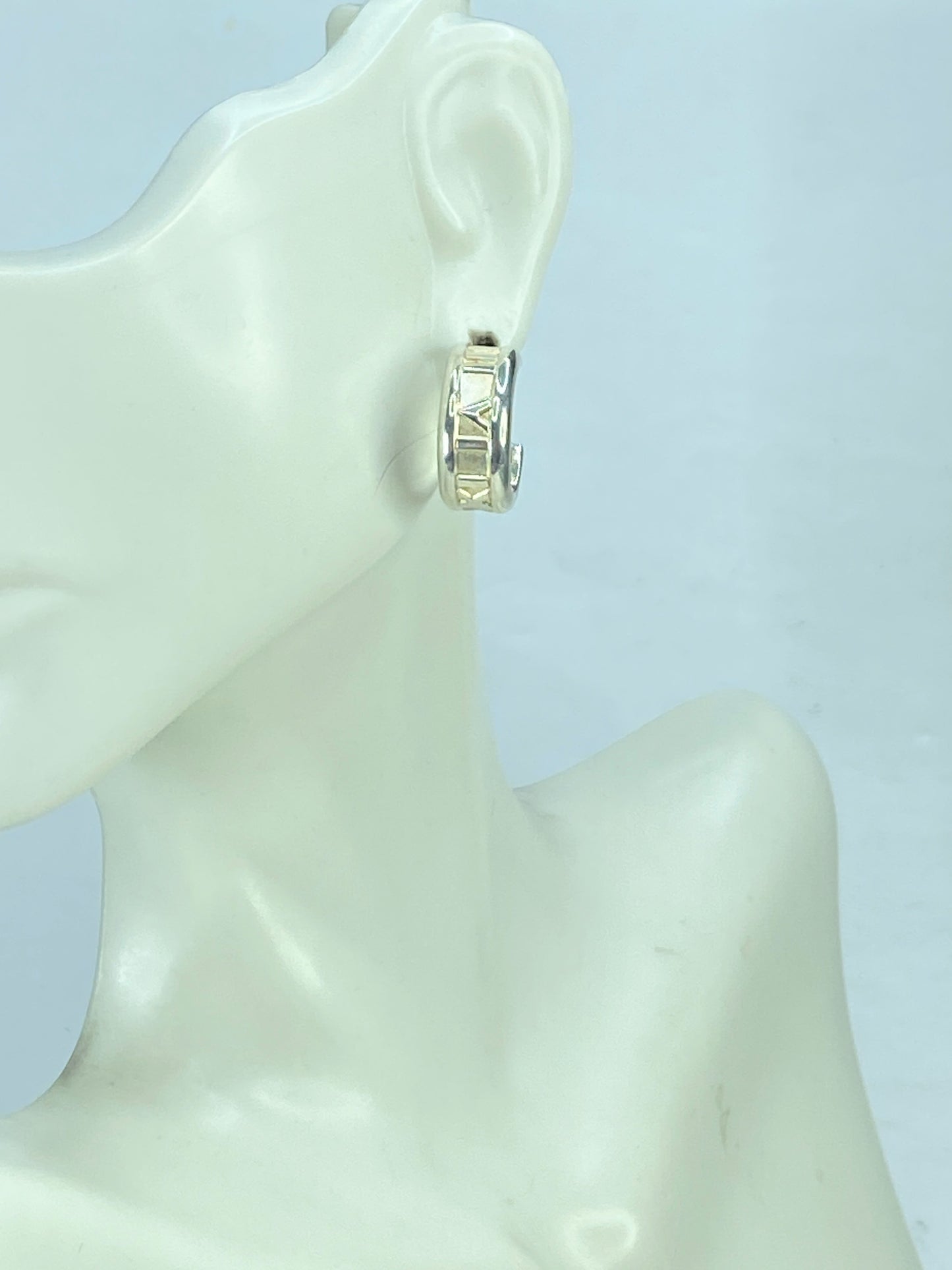 Tiffany & Co. Sterling Silver 1837 Mark Wide Hoop Earrings 24.5 mm 17.7g JR906