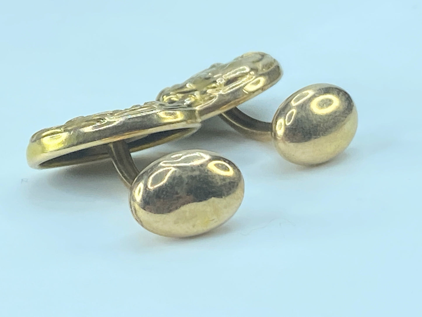 Art Deco 10K yellow gold Mermaid Cufflinks 4.5g JR477