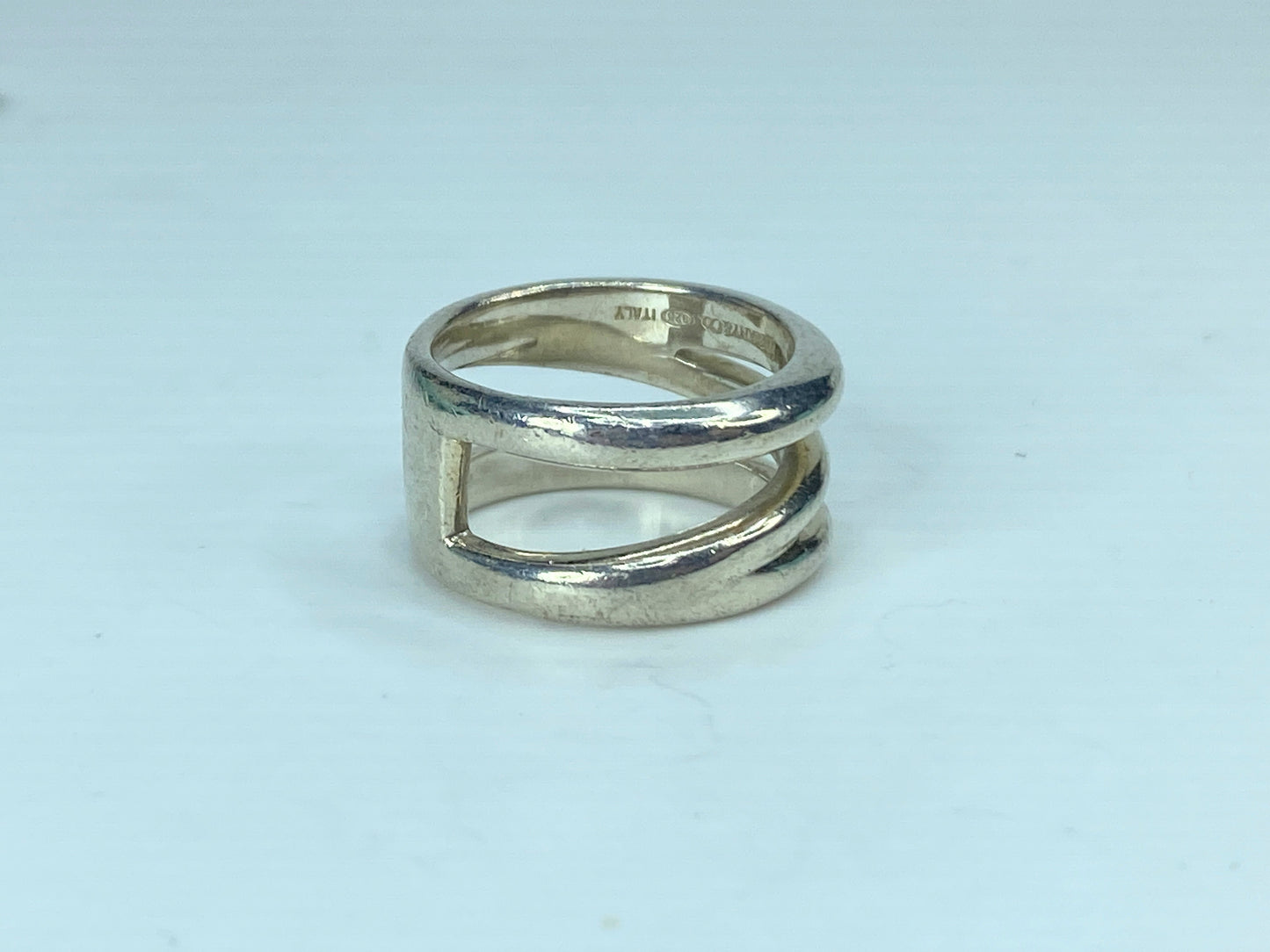 Tiffany & Co. sterling silver Zig-Zag 11.7mm wideband s6.5 9.3g JR908