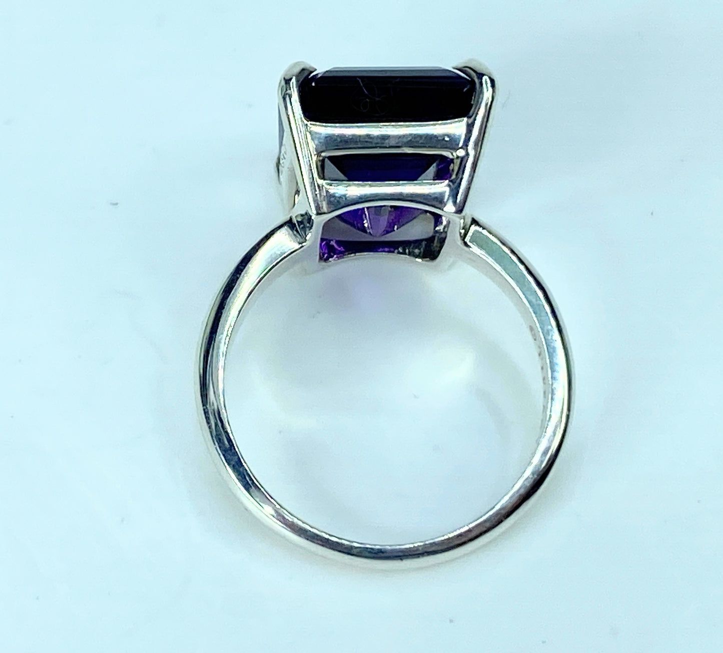 Tiffany & co Sterling Silver Sparkler Amethyst Gemstone Ring Size 7 JR917