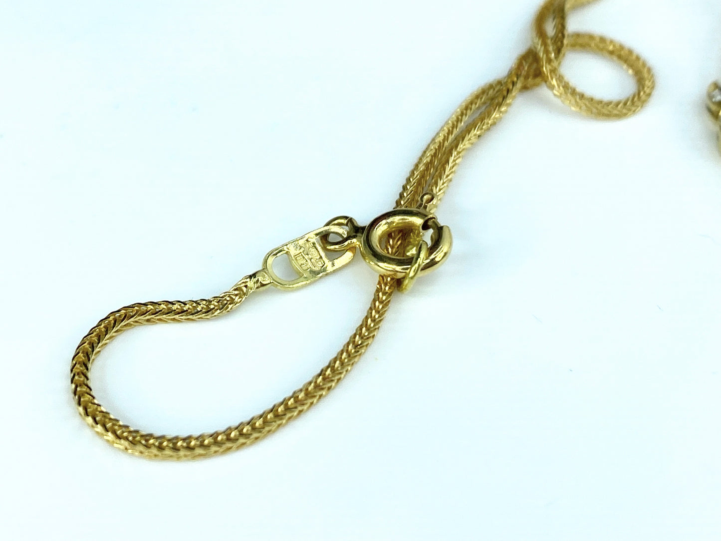 1988 Sheffield 18K yellow gold 1.2ct Diamond wheat link bar necklace 12g JR9667