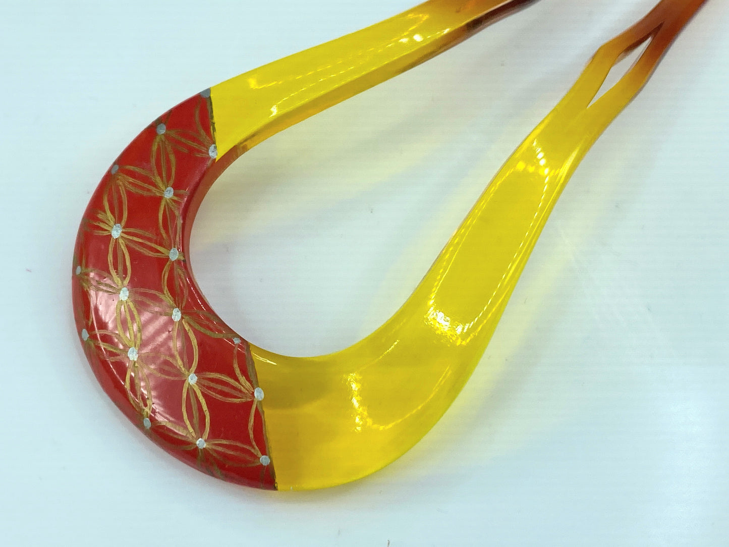 Kanzashi Hair Ornament From Japan Yellow Red Design GS589