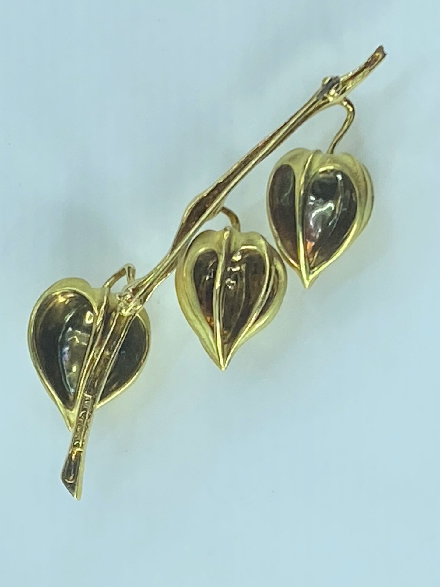 Tiffany & Co. 18K gold Lantern flower Enamel Pin JR9231