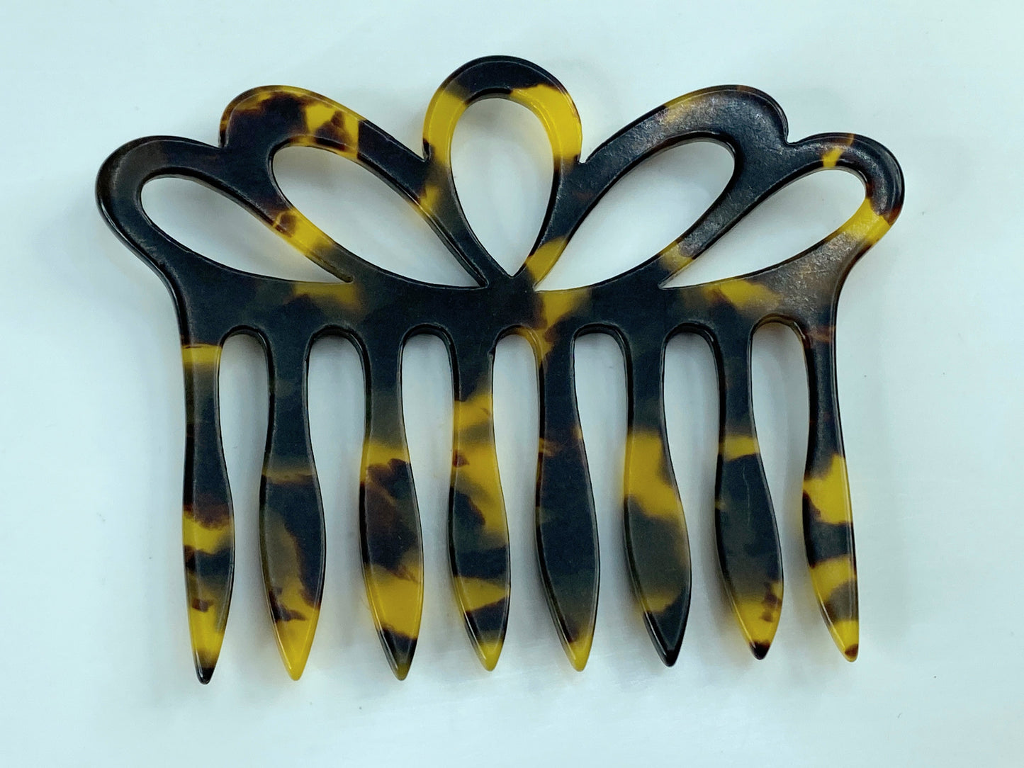 Vintage hair comb, faux tortoiseshell celluloid, Victorian peineta 10.2g GS593