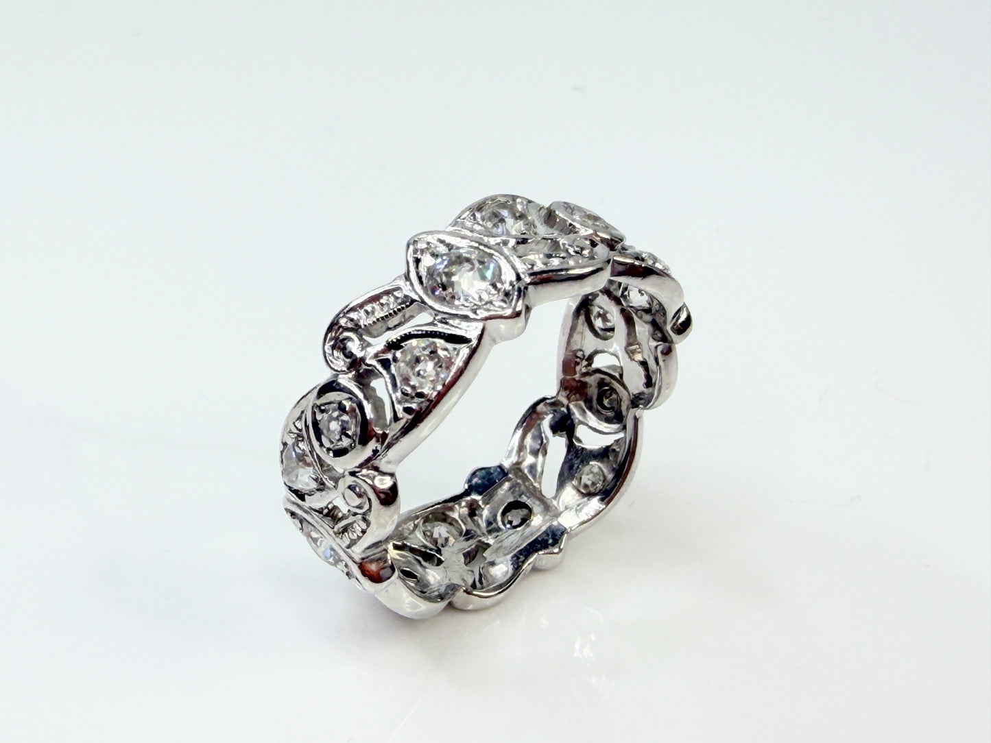 Art Deco Diamond Eternity Band Palladium JR1440