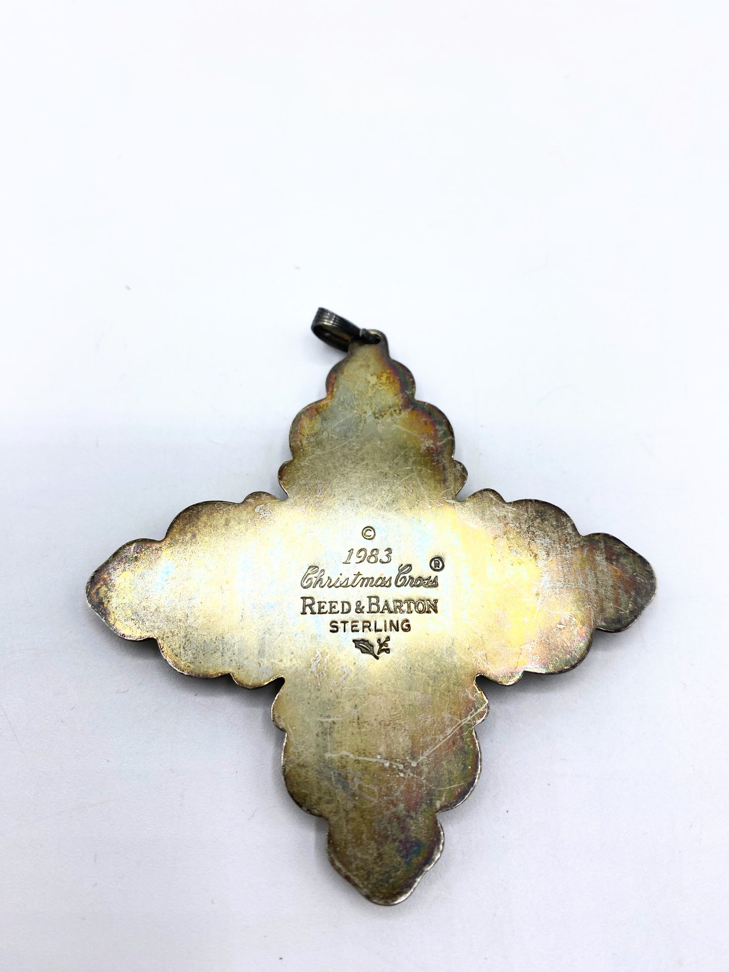 1987 Reed & Barton Sterling Silver Christmas Cross Ornament #17 in Series XN03