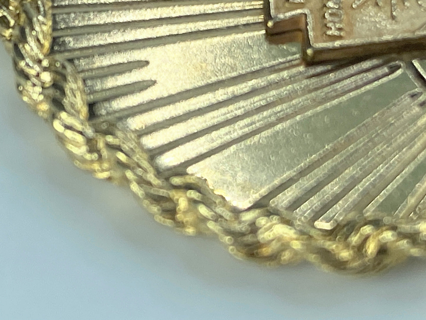 Custom Honor Society 1956 lapel pin on 14K Rope link circle pendant 11.7g JR496