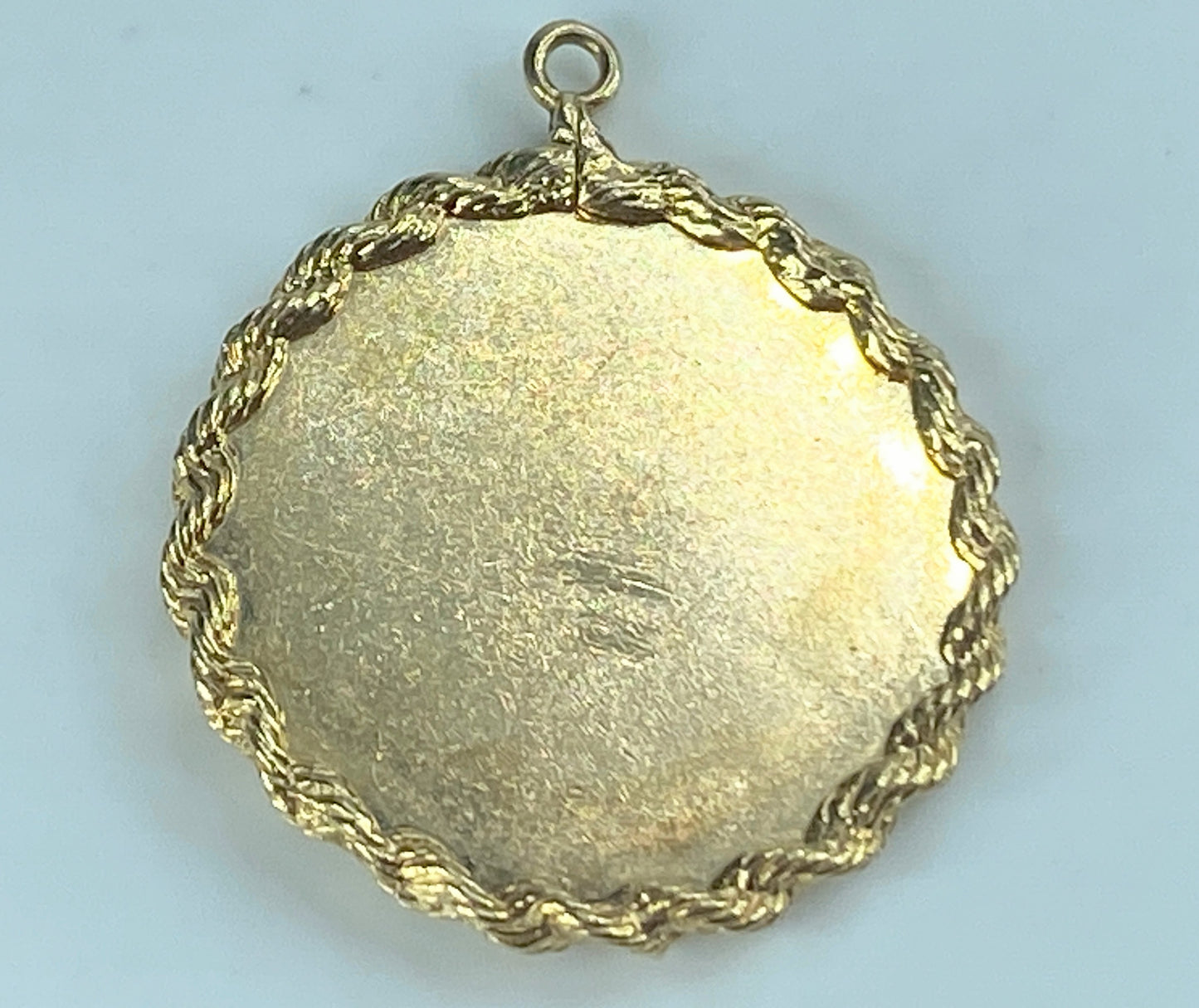 Custom Honor Society 1956 lapel pin on 14K Rope link circle pendant 11.7g JR496