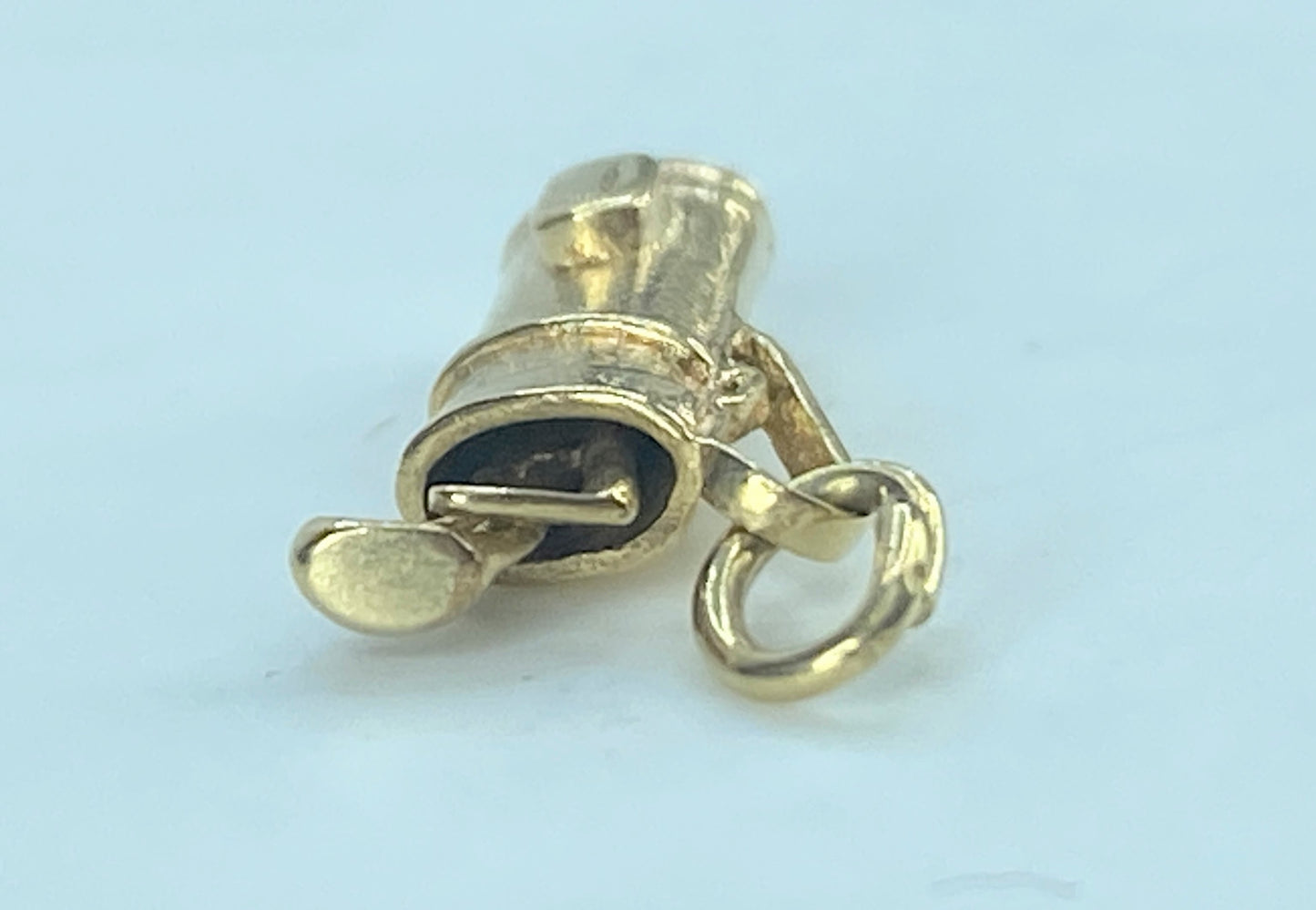 14K Yellow Gold Golf Clubs & Bag, Three Dimensional Charm Pendant 1.5g JR501