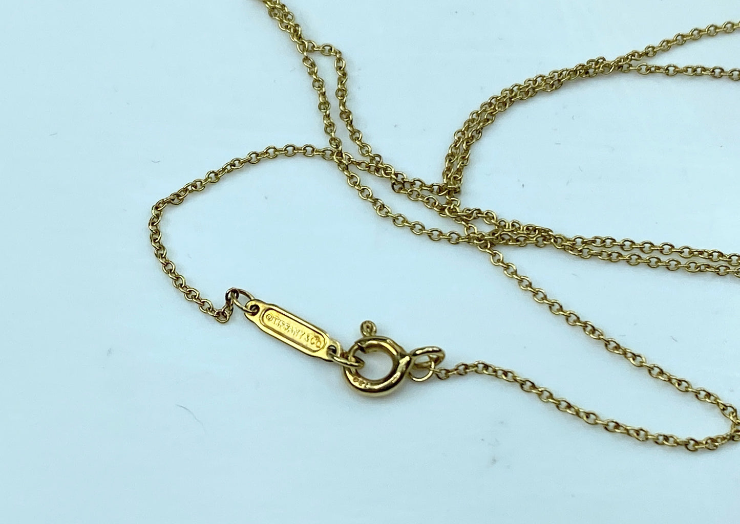 Tiffany & Co. 18K yellow gold Diamond Key pendant necklace 3.3g 24.25" JR930