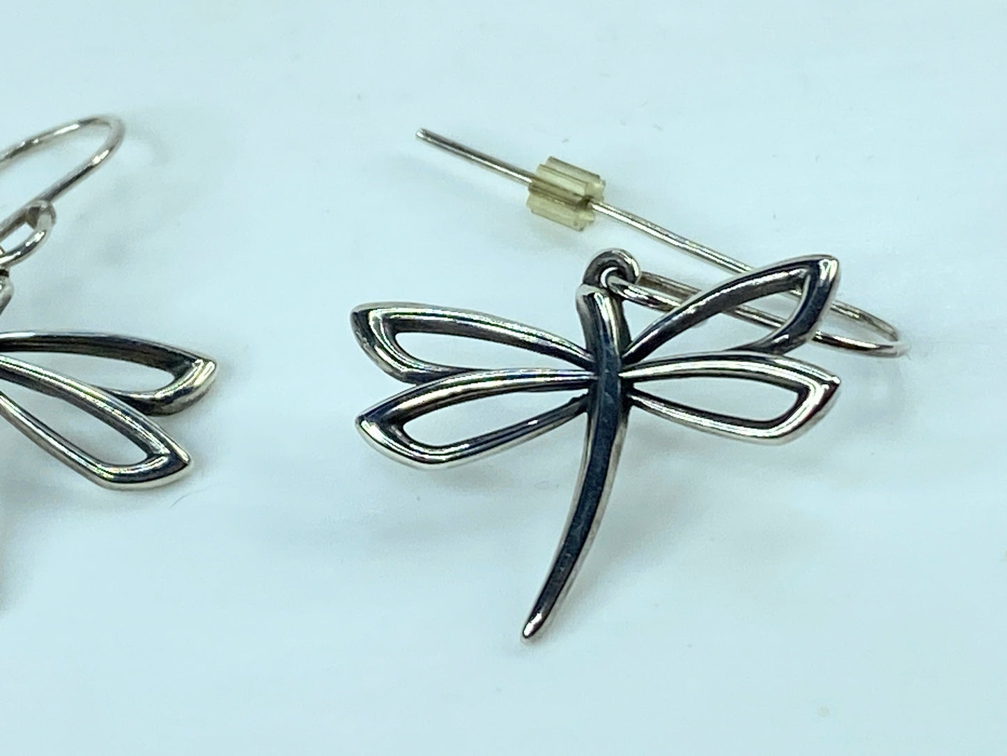 James Avery sterling silver Dragonfly dangle hook earrings with box 4.2g JR933