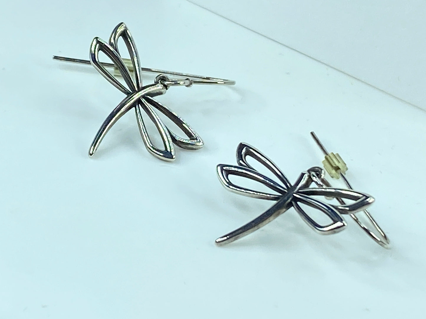 James Avery sterling silver Dragonfly dangle hook earrings with box 4.2g JR933