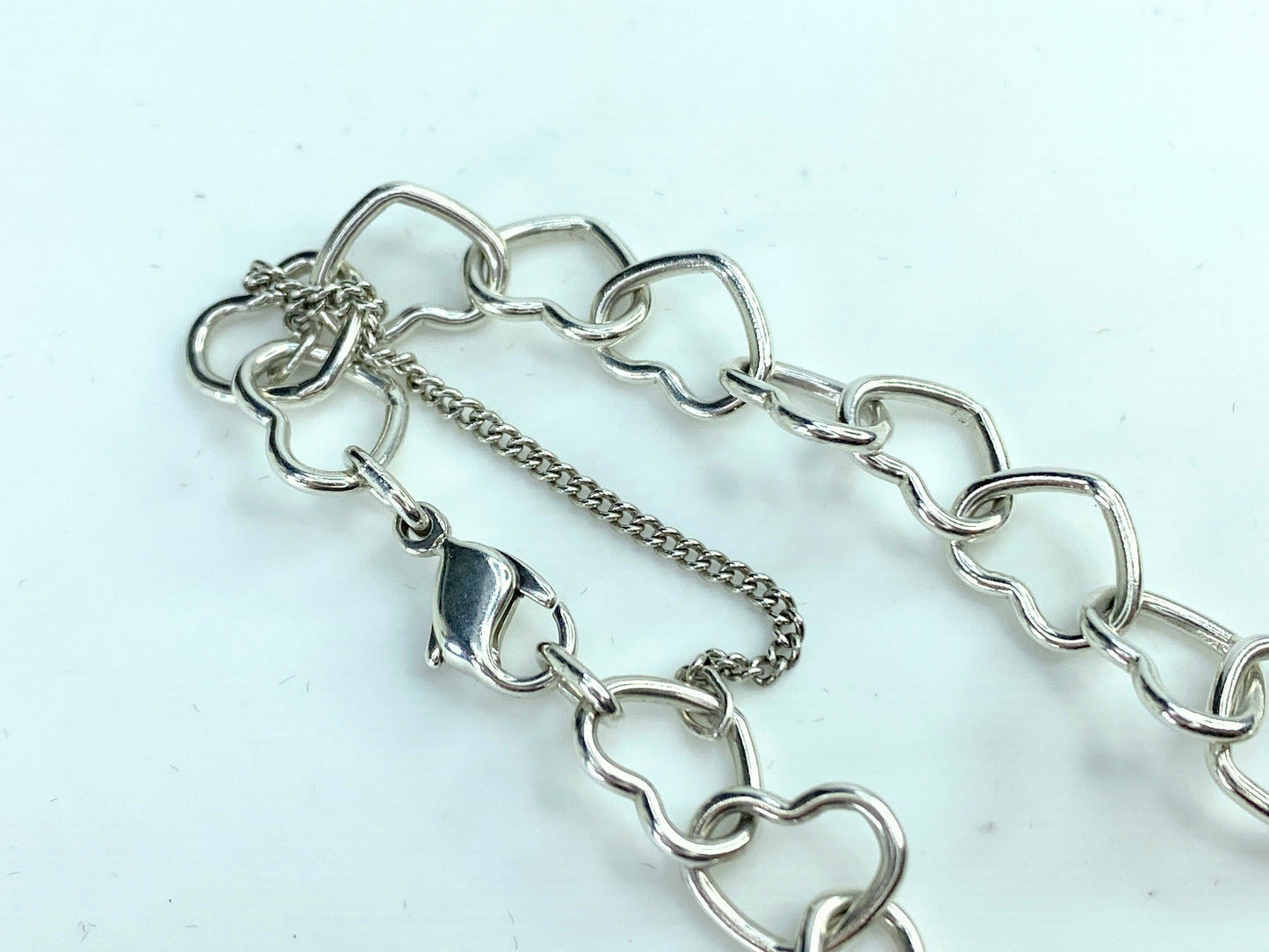 James Avery sterling silver Heart link charm bracelet 10.4g 8.0" JR9615