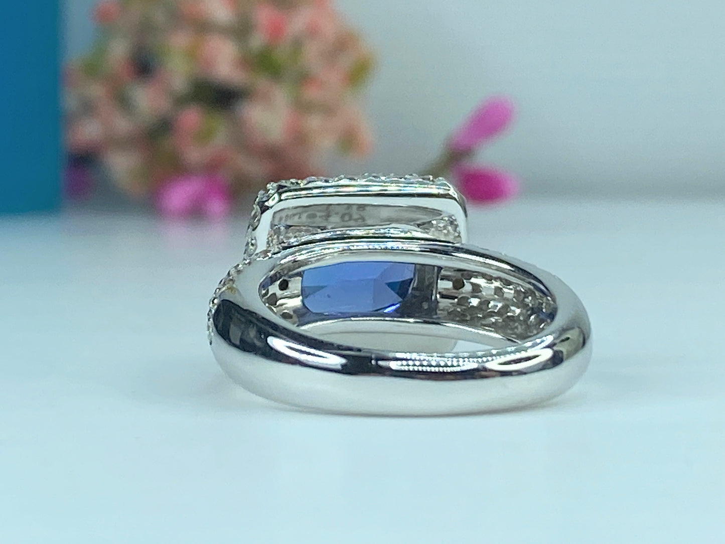 Appraised 11,975 18K 4.09ct Tanzanite 1.18ct G/Si1 Diamond ring s6.5 10.3g JR510