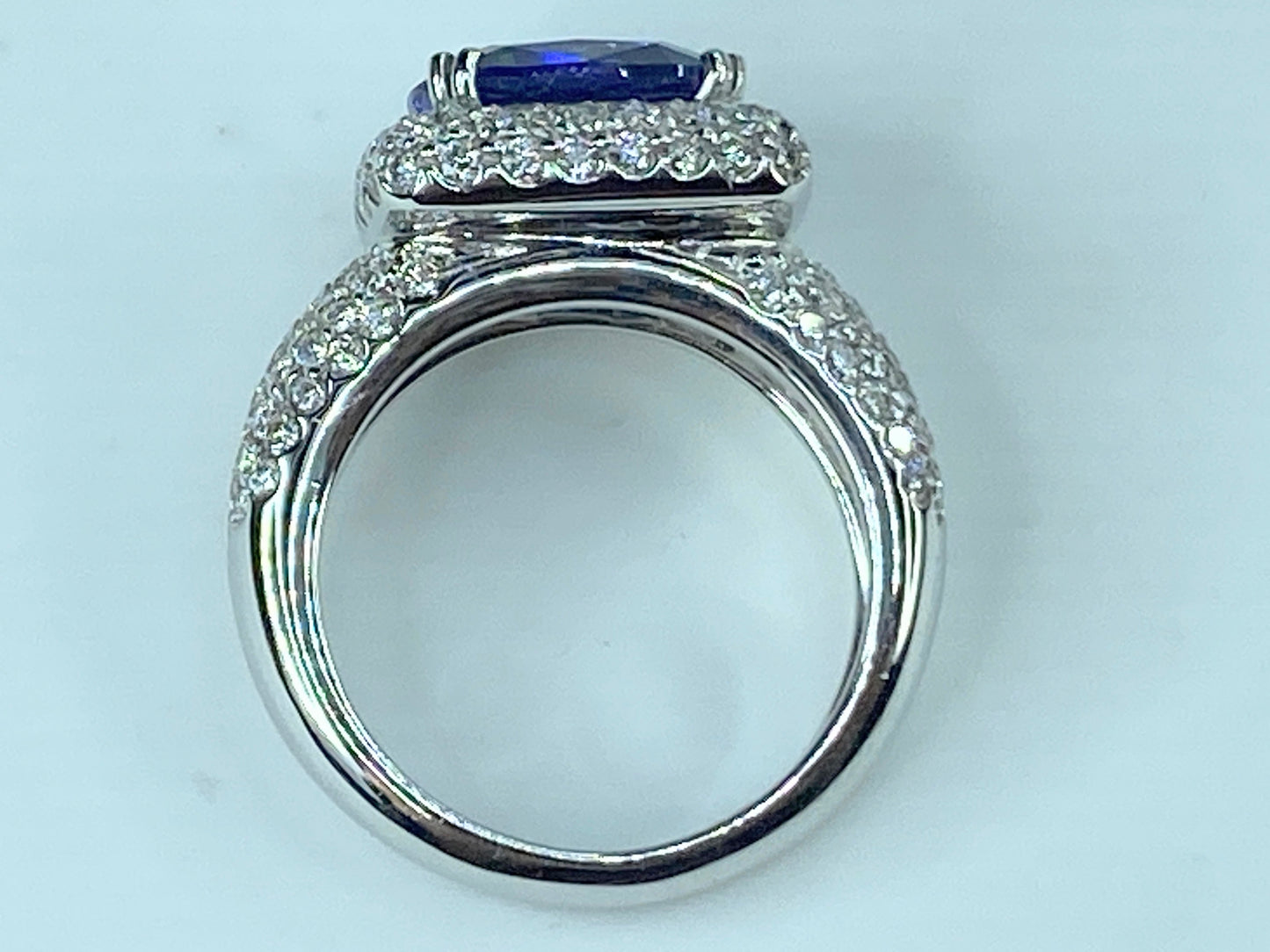 Appraised 11,975 18K 4.09ct Tanzanite 1.18ct G/Si1 Diamond ring s6.5 10.3g JR510
