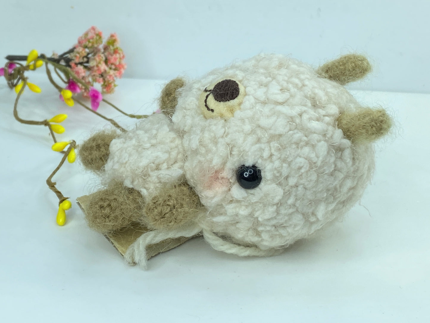 Japan handmade wool felt little "Kaoru" wild sheep doll 4 3/4" x 3 1/4" A390