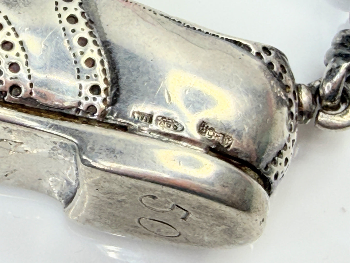 Vintage John Hardy Sterling Silver 18K Golf Shoe & Golf Ball Pendant SS252