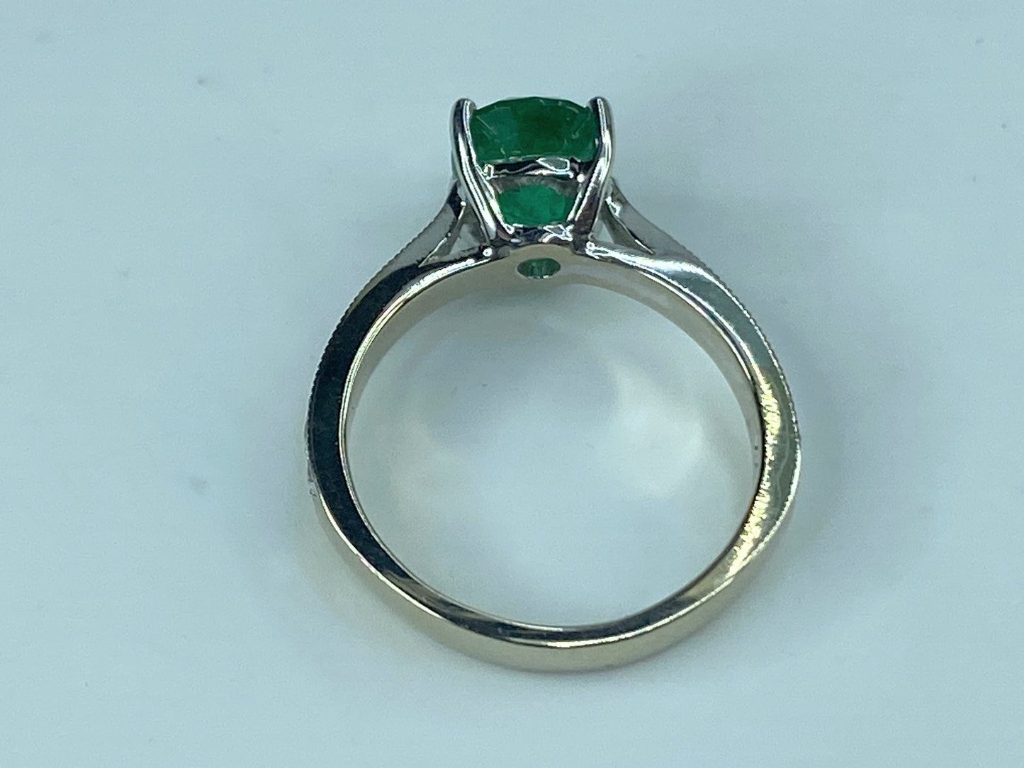 Appraised $7,200 14K 3.25ct natural Oval Emerald 0.25ct Diamond ring s6.5 JR430