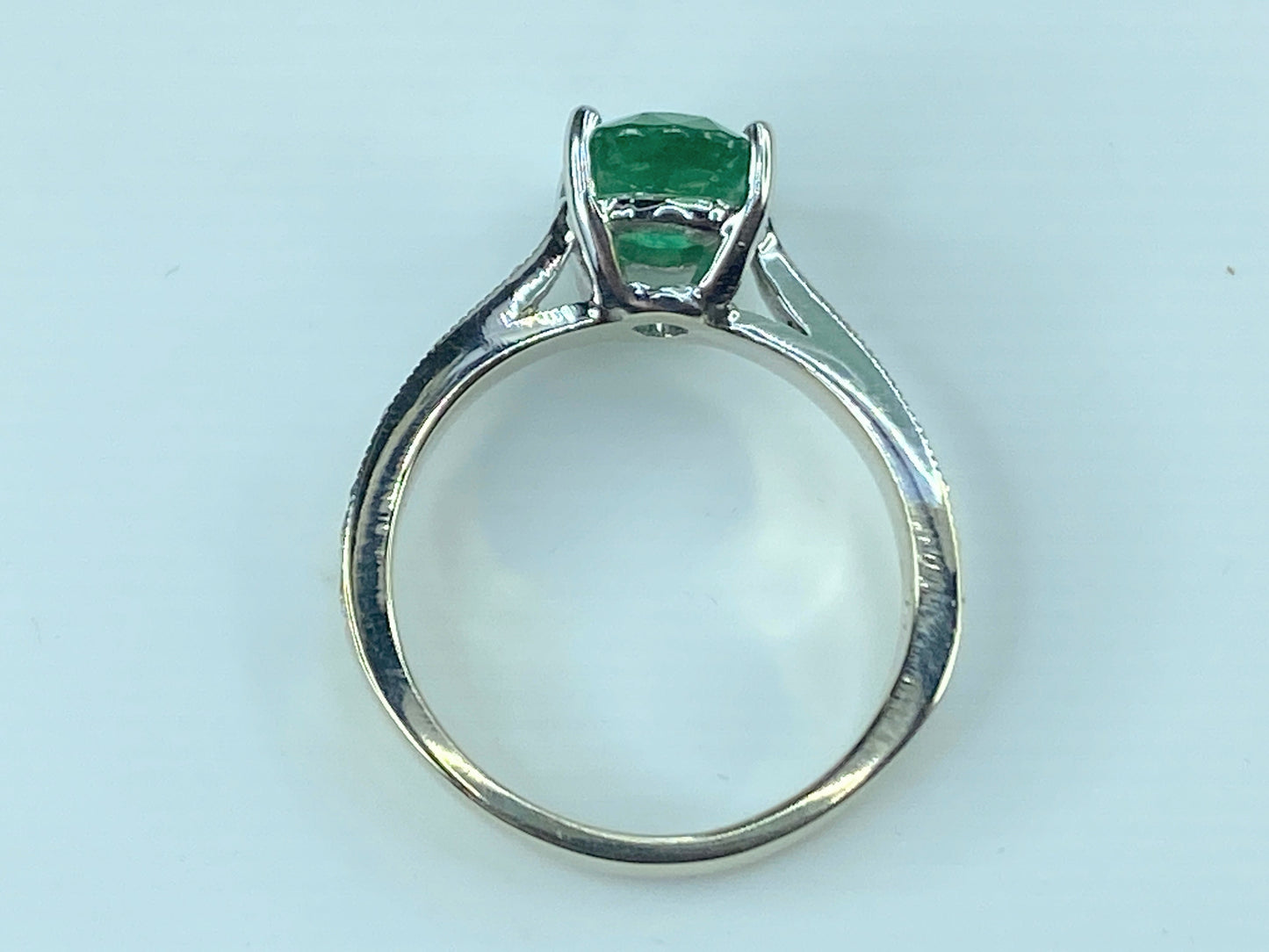 Appraised $7,200 14K 3.25ct natural Oval Emerald 0.25ct Diamond ring s6.5 JR430