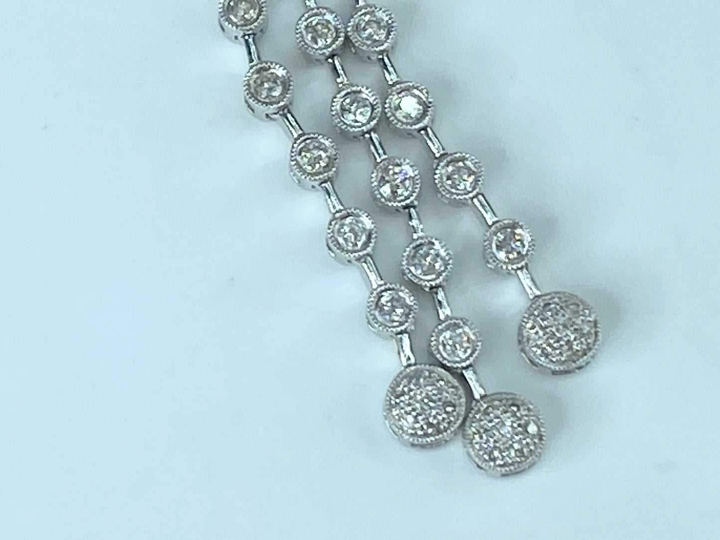 Appraised $7,995 14ct 1.46ct Diamond Pendant in 18K faceted beads necklace JR435
