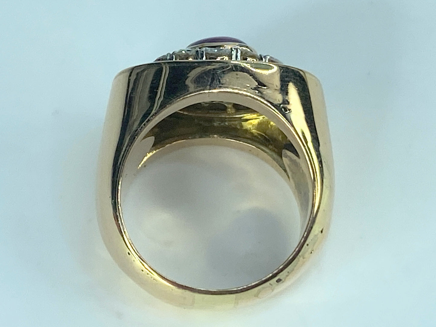 Appraised $6,290 18K 0.75ct Star Ruby Cabochon 1.2ct G/VS1 diamond ring JR438