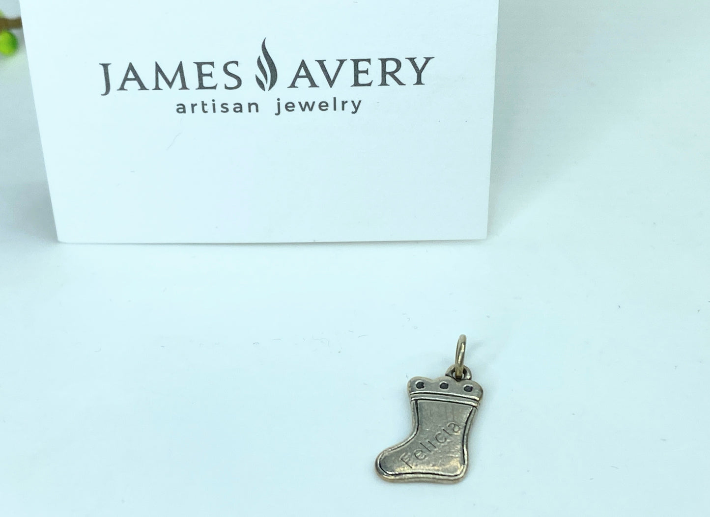 *RETIRED* James Avery Christmas Stocking Charm Sterling Silver 25mm JR936