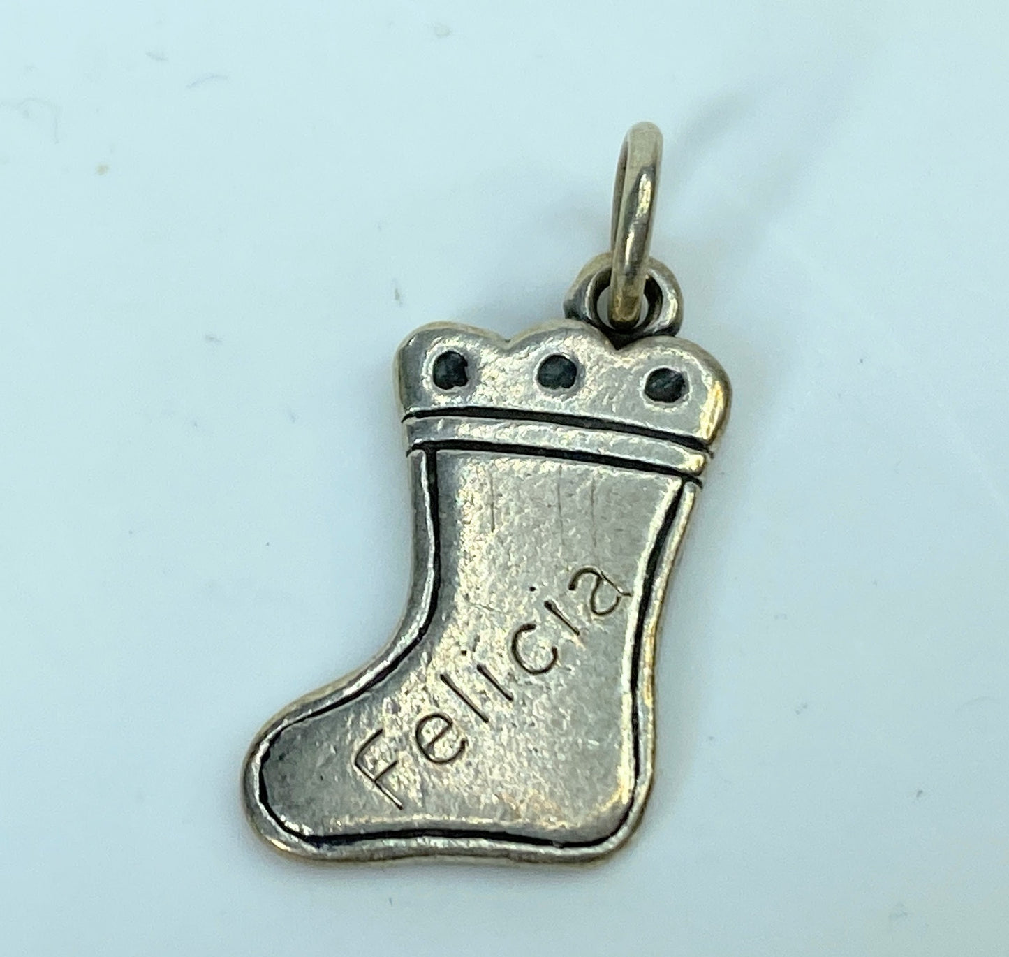 *RETIRED* James Avery Christmas Stocking Charm Sterling Silver 25mm JR936