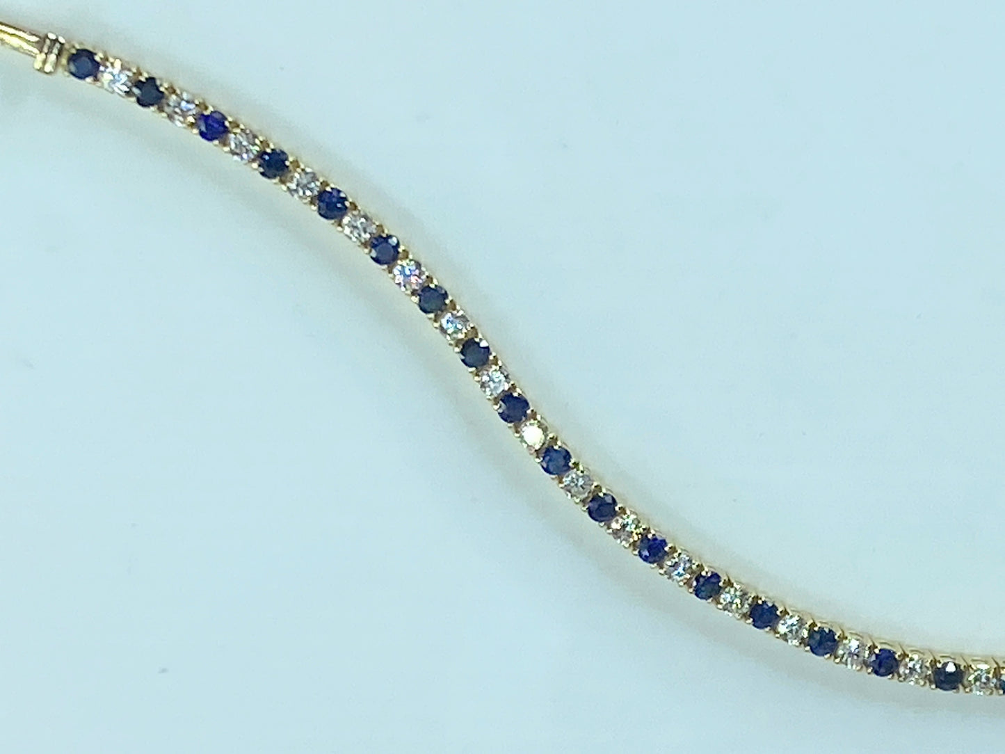 Appraised $7,295 14K 4.20ct natural Sapphire Diamond bracelet 7.5" 10.3g JR441
