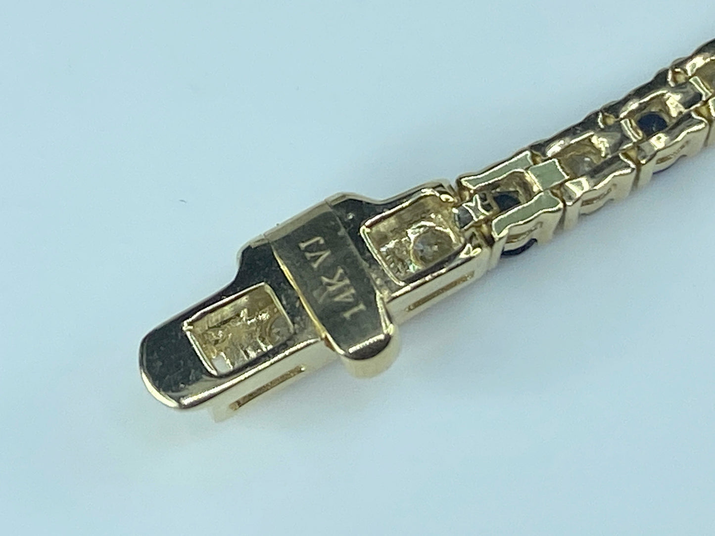 Appraised $7,295 14K 4.20ct natural Sapphire Diamond bracelet 7.5" 10.3g JR441