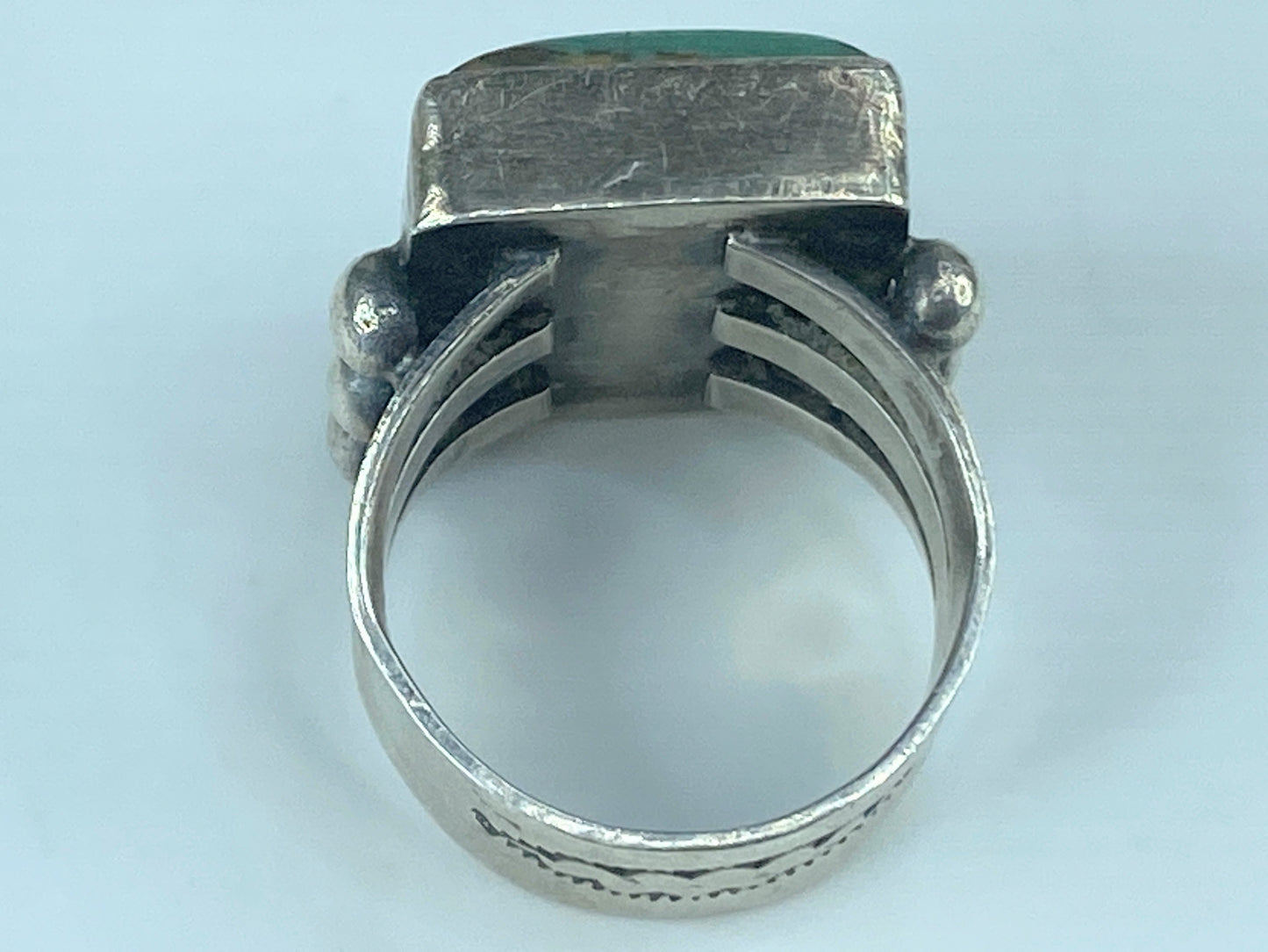 Vintage Native American Navajo Gary. G Turquoise Sterling Silver Ring JR443