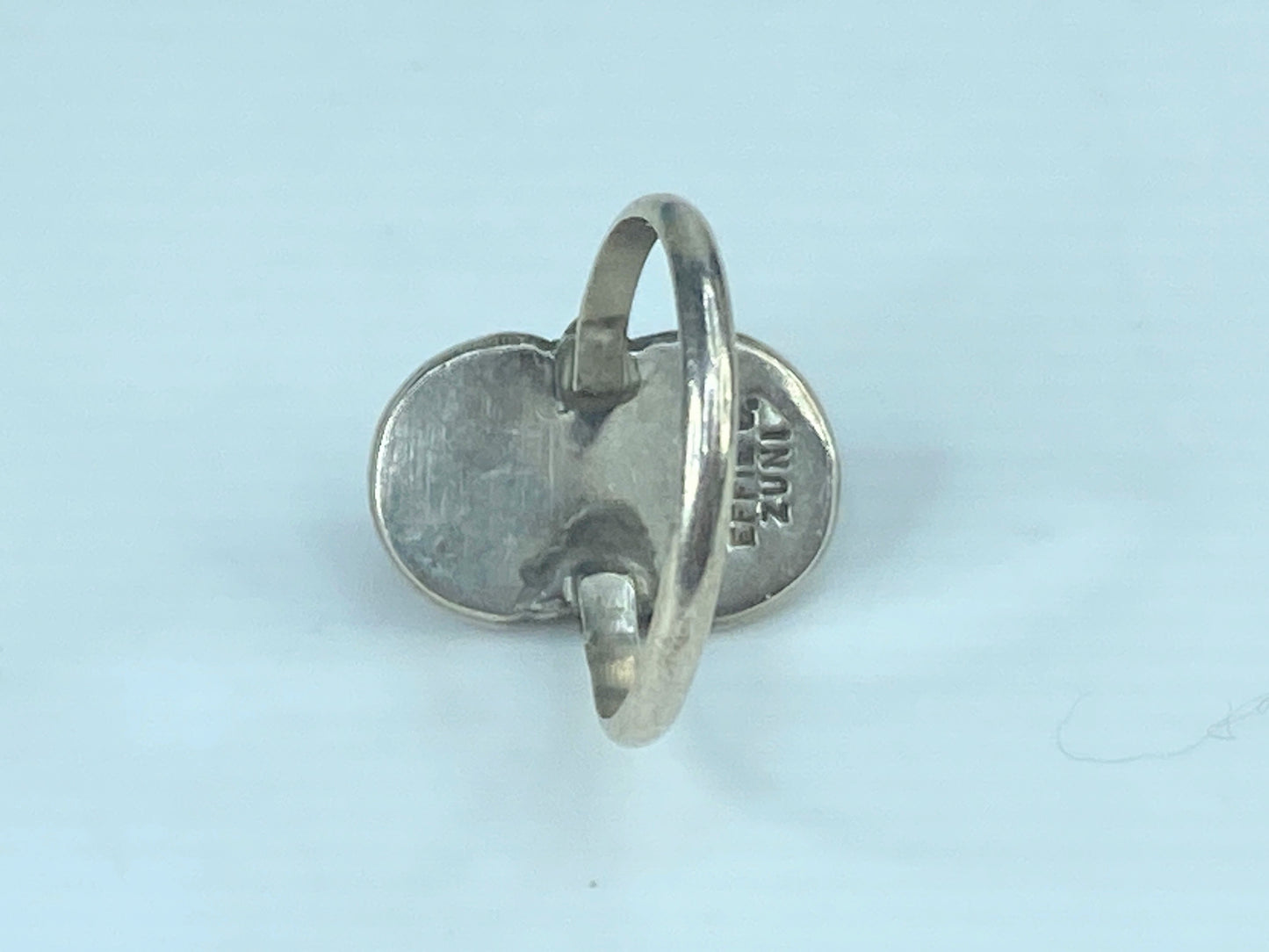 Native American Zuni sterling silver turquoise and coral Effie ring s6.5 JR445