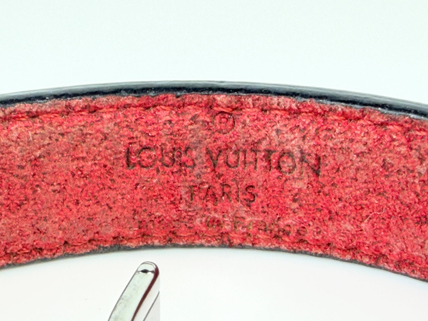 Vintage Louis Vuitton Monogram Leather Flower Clasp Bracelet France GS763