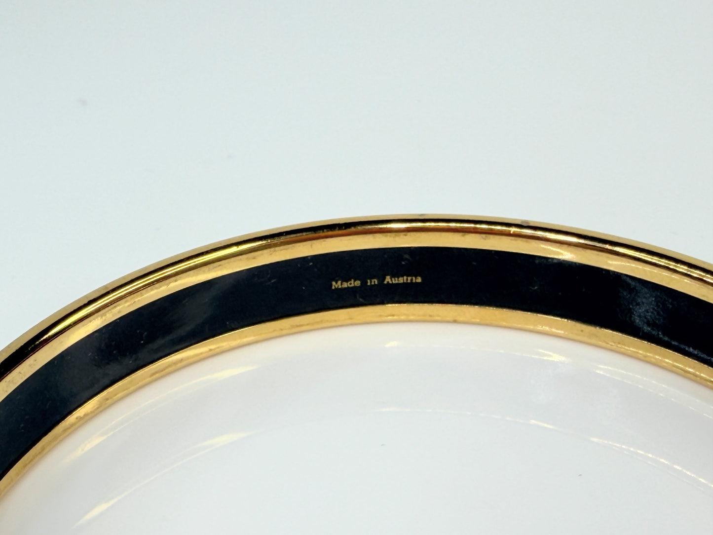 Hermes enamel bangle bracelet gold orange black yellow bangle GS770