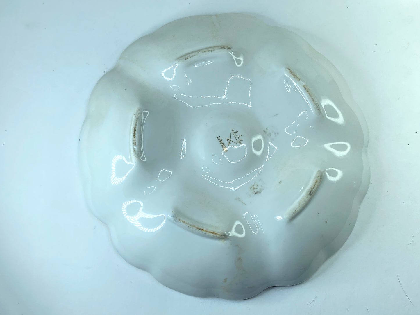 Limoges Vivid Cobalt Blue Ombre Wash Rich Textural Gilding Depicts Sea Life A404