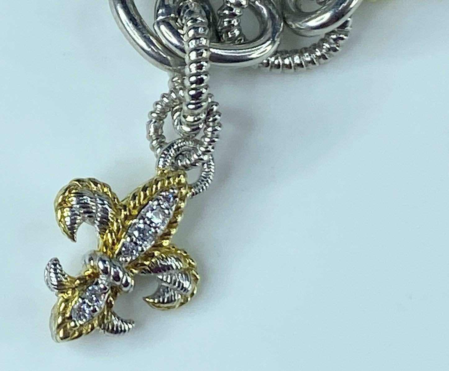 Judith Ripka Sterling Silver gold tone Chain Necklace 20.0" 59.2g JR385