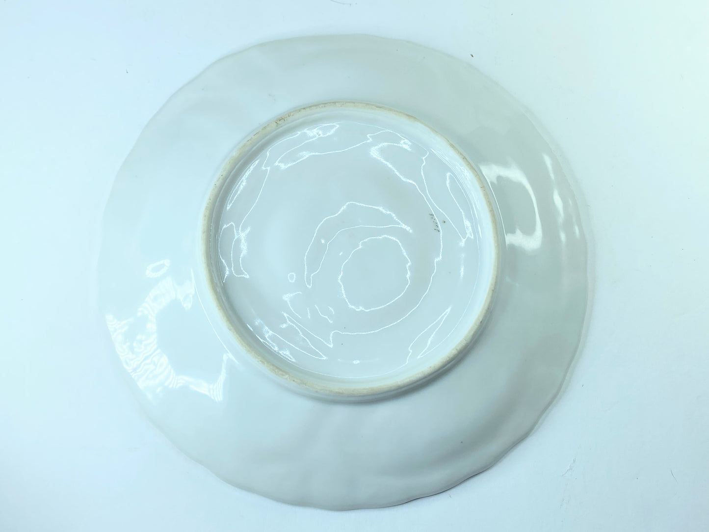 White Porcelain Oyster Serving Plate in Brown & Gold, 1800s, Germany 8.25" A405
