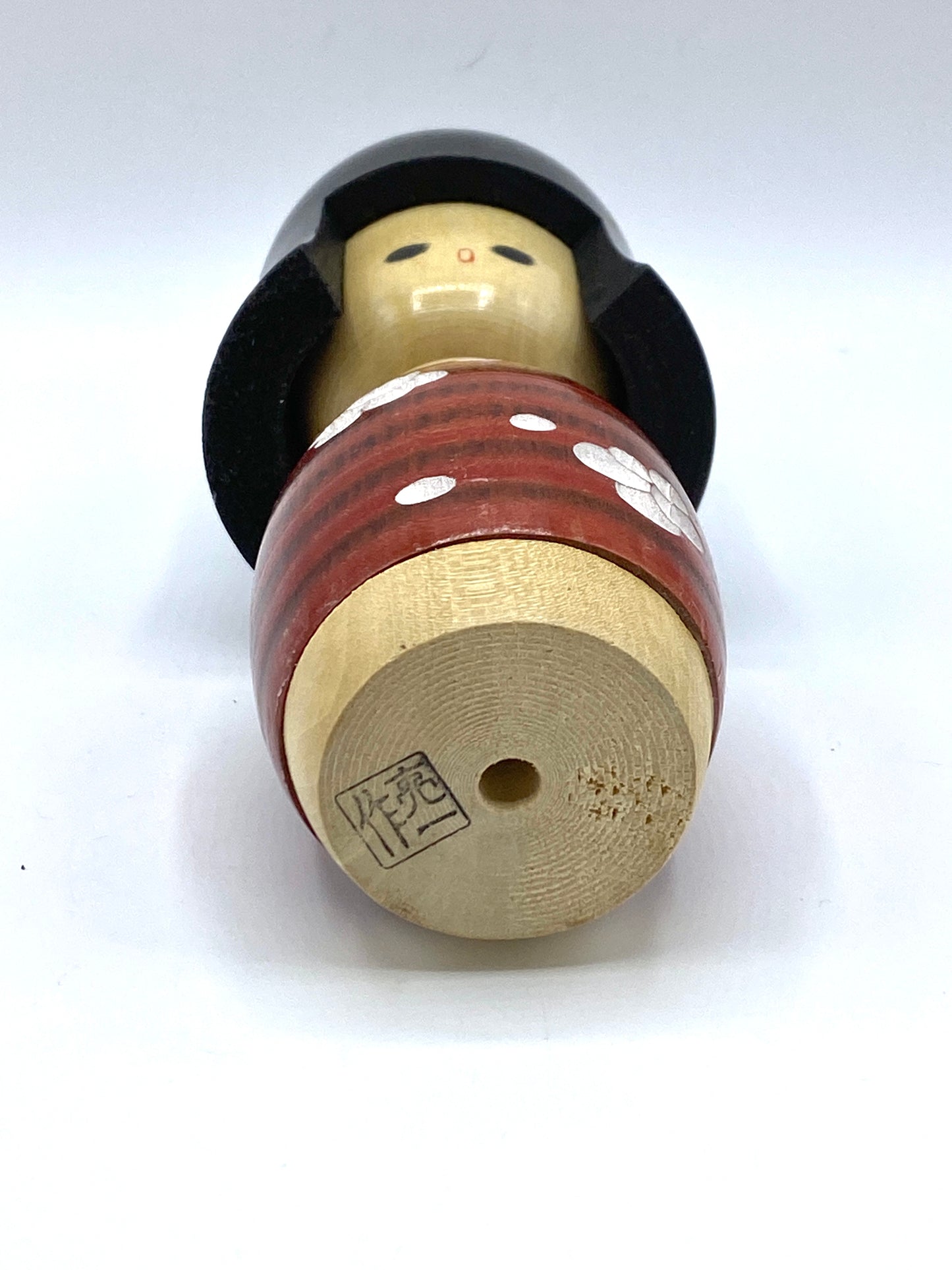 RARE Kokeshi Doll by Ryoichi "The sound of spring" hand carved flower w/box