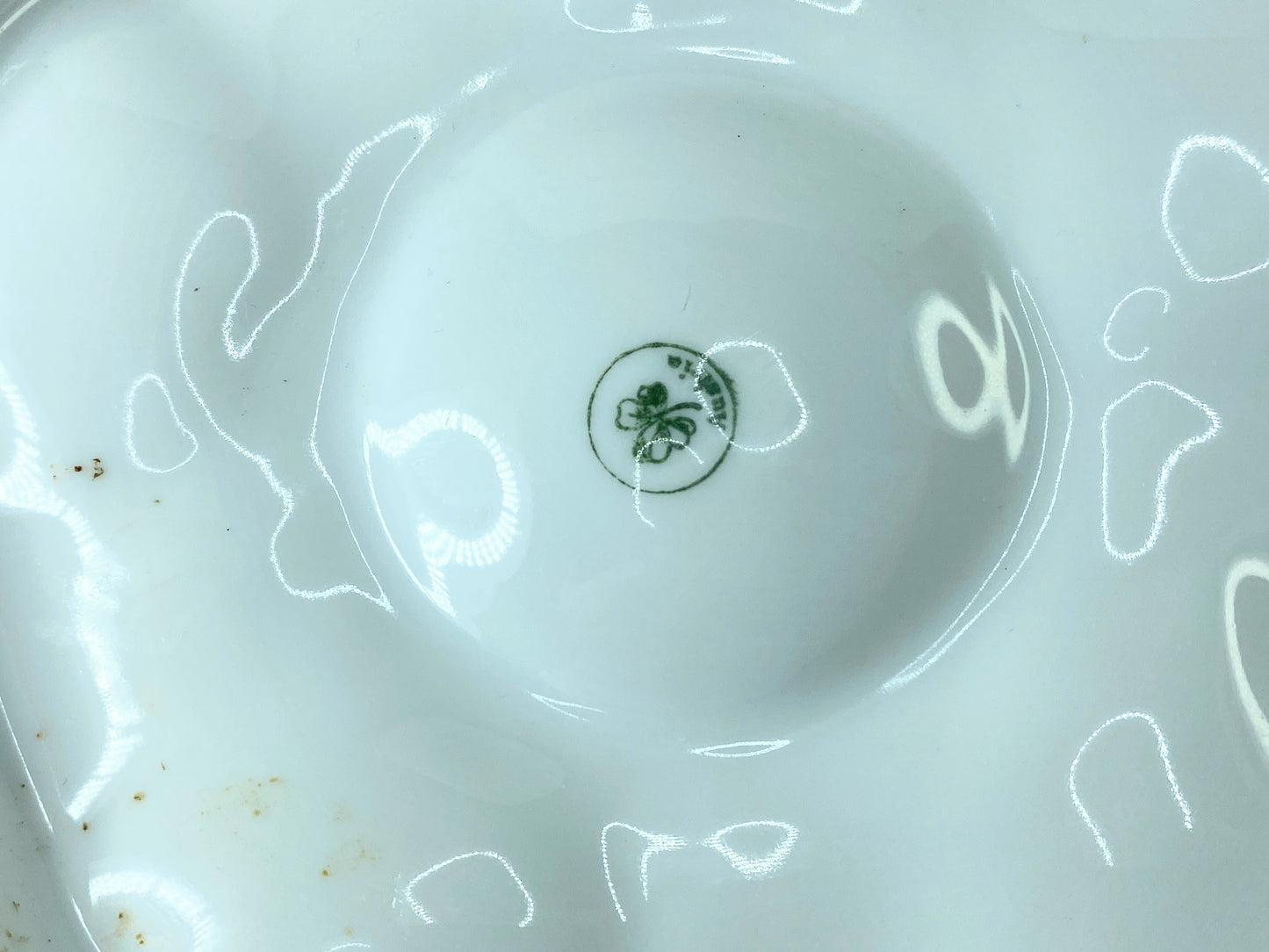 Early 20th cent five-well oyster plate from Bohemia, Austria, 8 1/4" A412